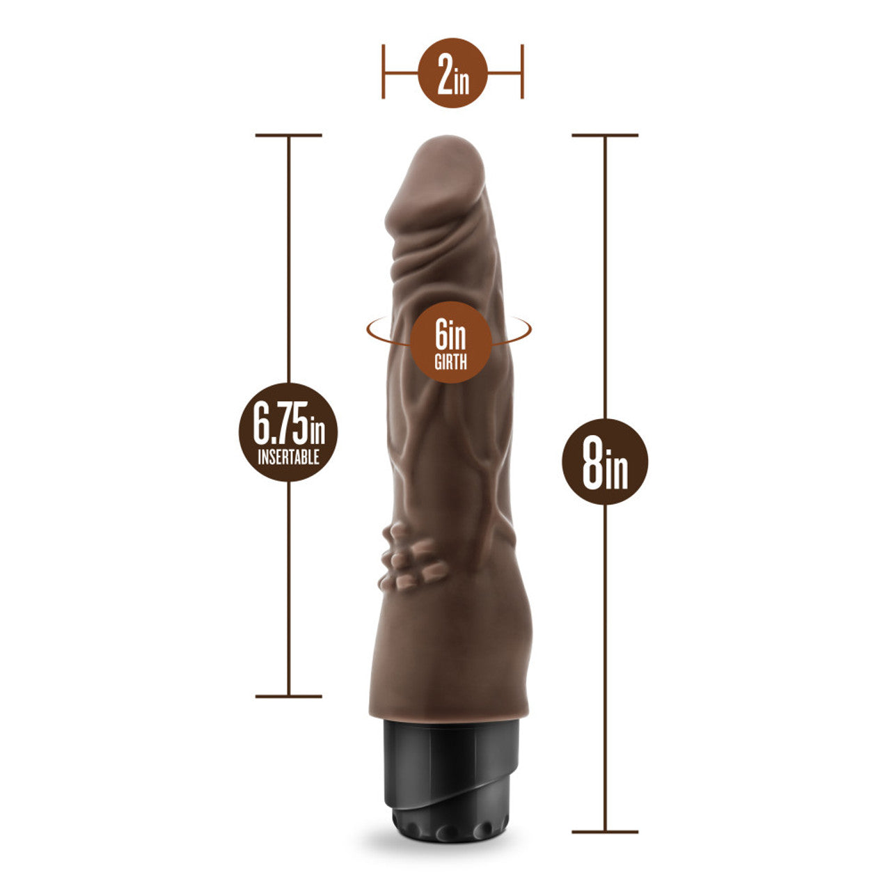 Dr. Skin - Cock Vibe 4 - 8 Inch Vibrating Cock - Chocolate