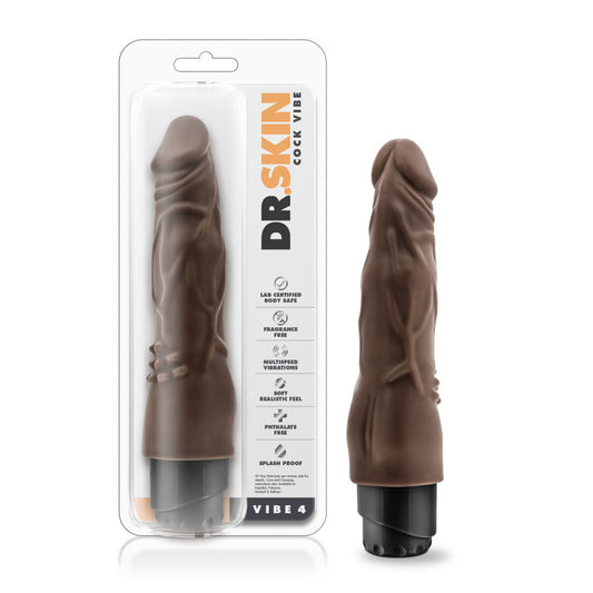 Dr. Skin - Cock Vibe 4 - 8 Inch Vibrating Cock - Chocolate