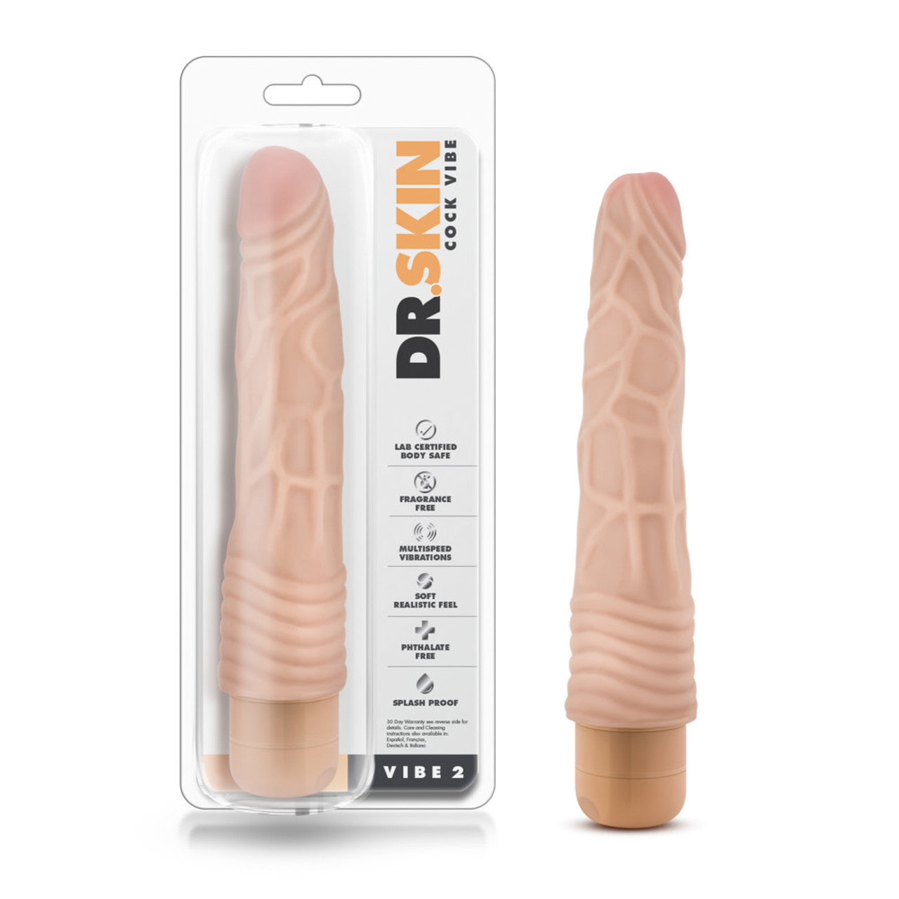 Dr. Skin - Cock Vibe 2 - 9 Inch Vibrating Cock - Beige