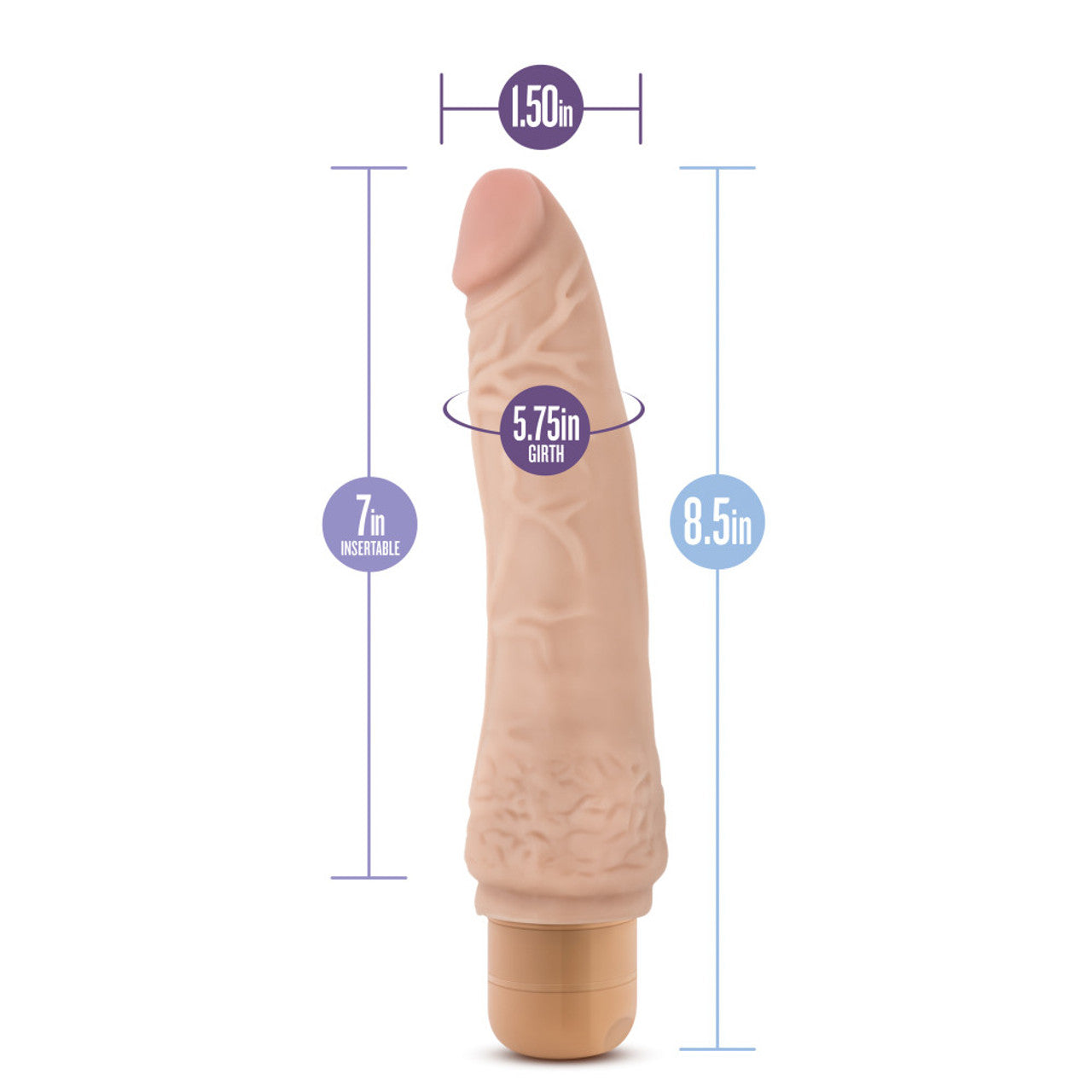 Dr. Skin - Cock Vibe 7 - 8.5 Inch Vibrating Cock - Beige