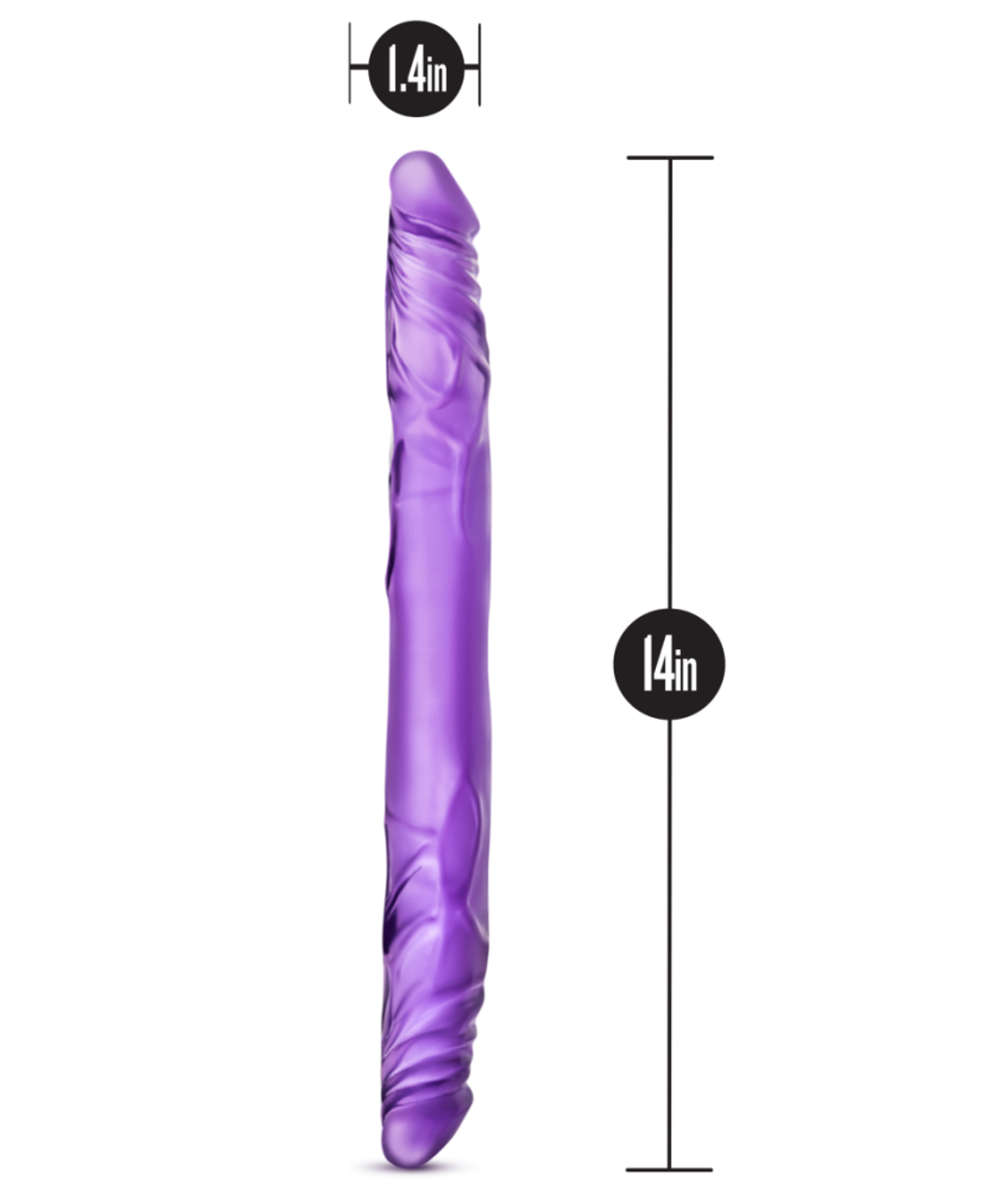 B Yours - 14" Double Dildo - Purple