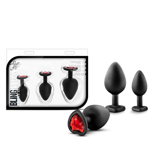 Luxe - Bling Plugs Training Kit - Black With Red Gems