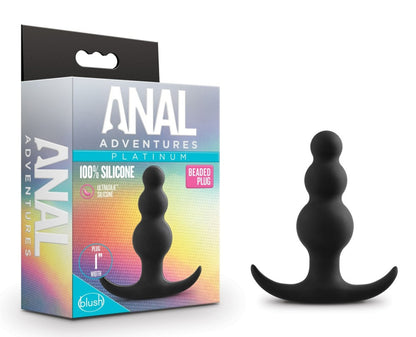 Anal Adventures Platinum - Beaded Plug - Black