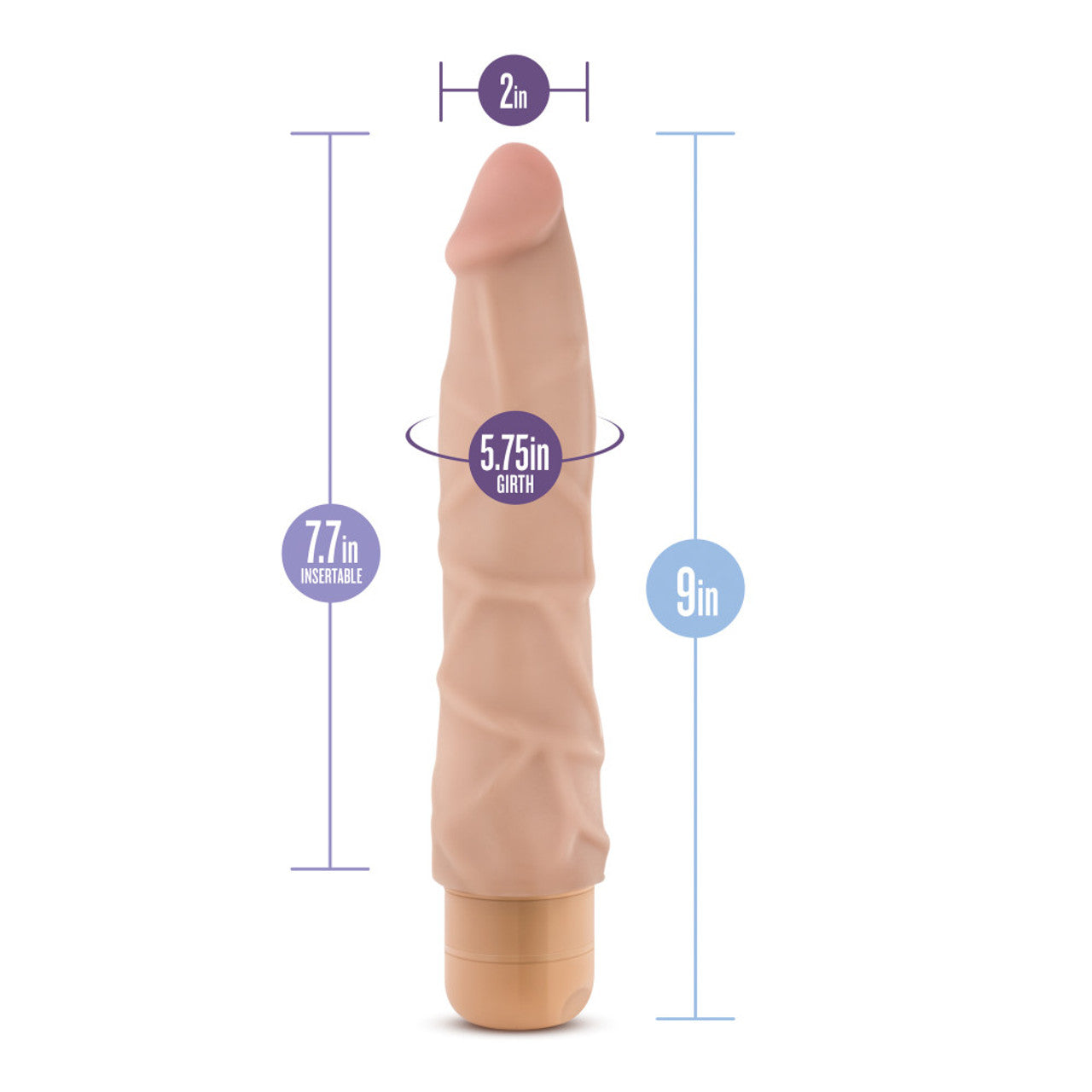 Dr. Skin - Cock Vibe 1 - 9 Inch Vibrating Cock - Beige