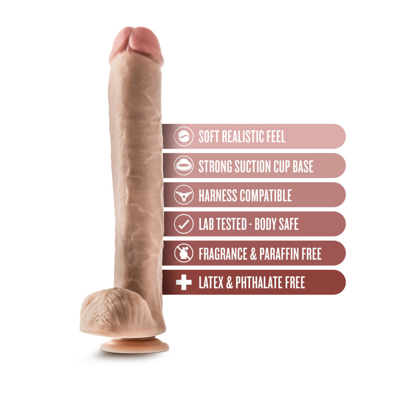 Dr. Skin - Dr. Michael - 14 Inch Dildo with Balls - Beige