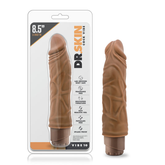 Dr. Skin - Cock Vibe 10 - 8.5 Inch Vibrating Cock - Mocha