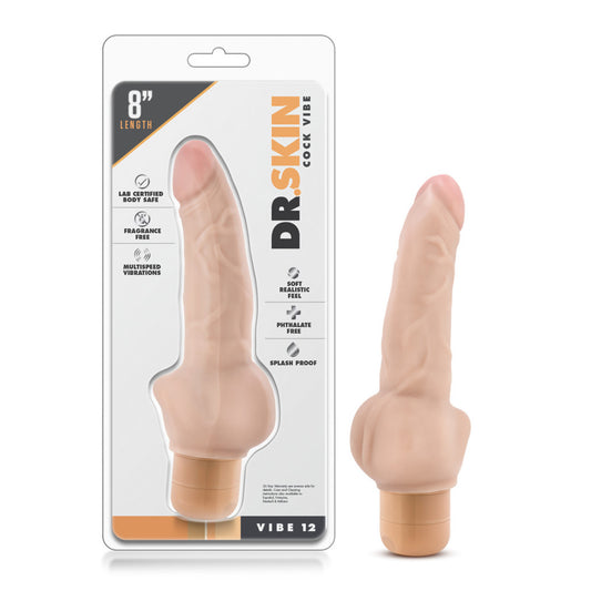 Dr. Skin - Cock Vibe 12 - 8 Inch Vibrating Cock - Beige