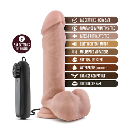 Coverboy - The Goalie - Vibrating 8 Inch Realistic Dildo - Vanilla