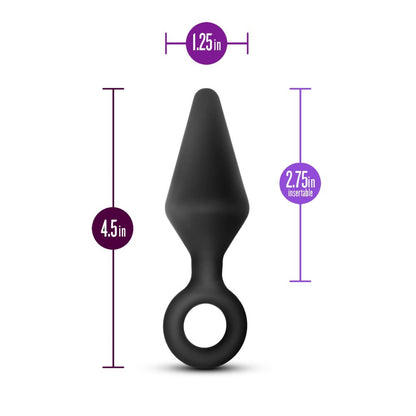 Anal Adventures Platinum - Silicone Loop Plug - Medium - Black