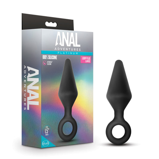 Anal Adventures Platinum - Silicone Loop Plug - Large - Black