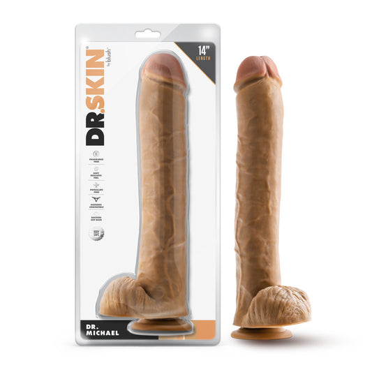 Dr. Skin - Dr. Michael - 14 Inch Dildo with Balls - Tan