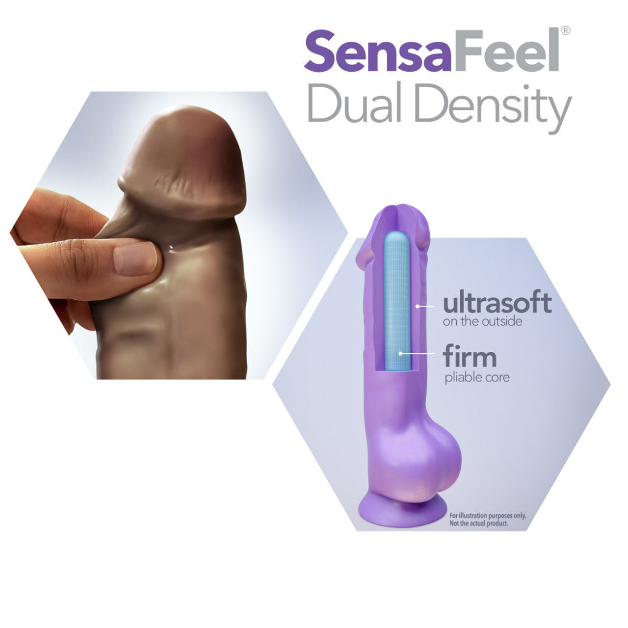 Au Naturel - 9 Inch Dildo with Suction Cup - Chocolate