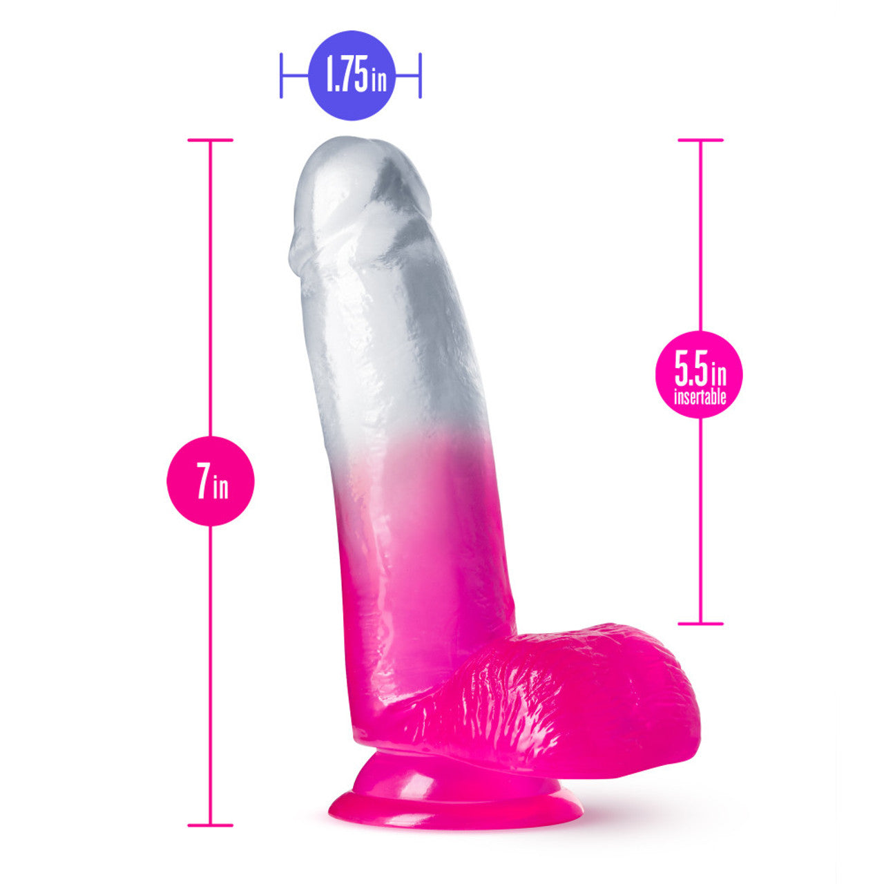 B Yours - Sugar Magnolia - 7 Inch Dildo - Fuchsia