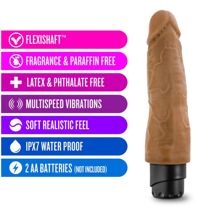 Dr. Skin - Cock Vibe 14 - 8 Inch Vibrating Cock - Mocha