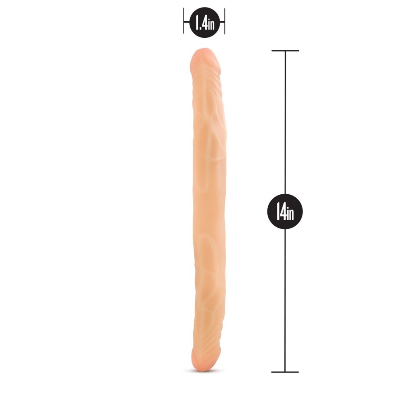 B Yours - 14" Double Dildo - Beige