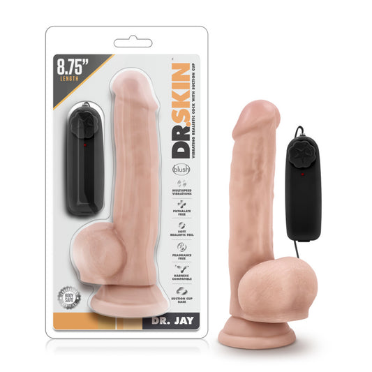 Dr. Skin - Dr. Jay - 8.75 Inch Vibrating Cock with Suction Cup - Vanilla