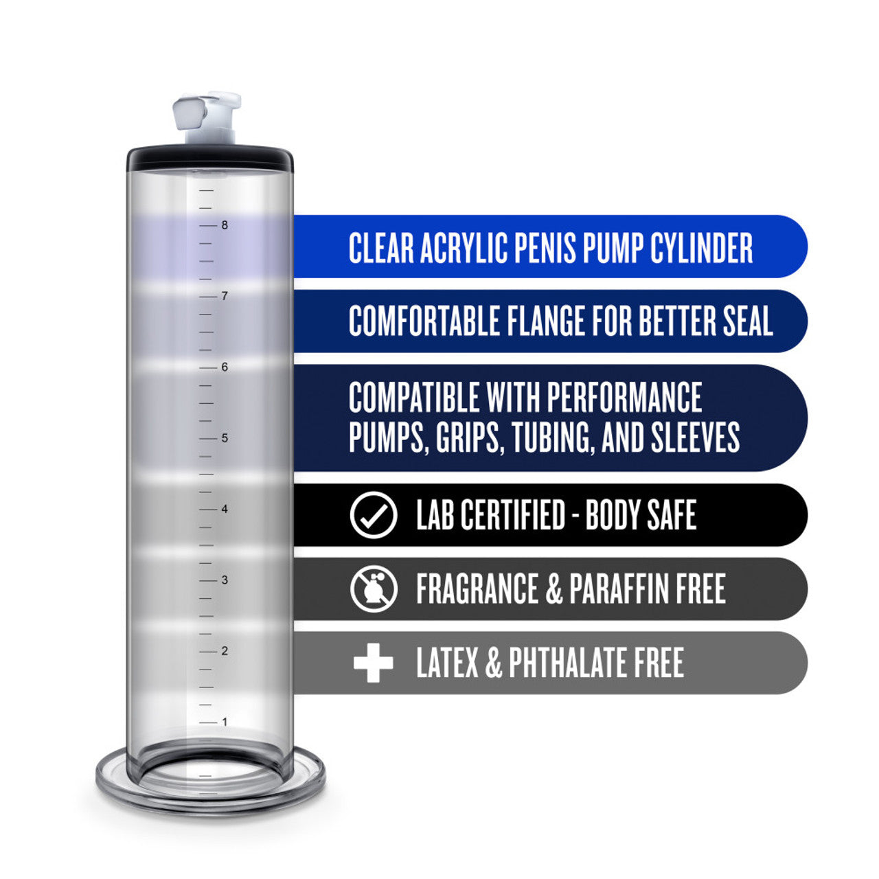 Performance - 9 Inch x 1.75 Inch Penis Pump Cylinder - Clear Performance