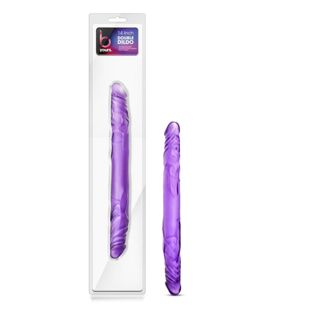 B Yours - 14" Double Dildo - Purple