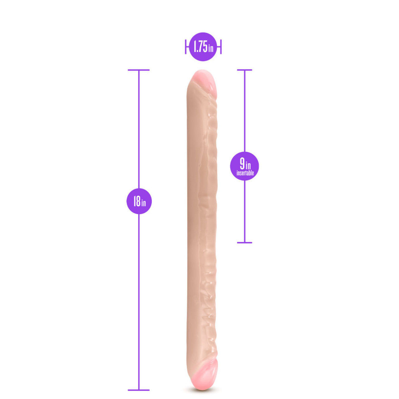 B Yours - 18" Double Dildo - Beige