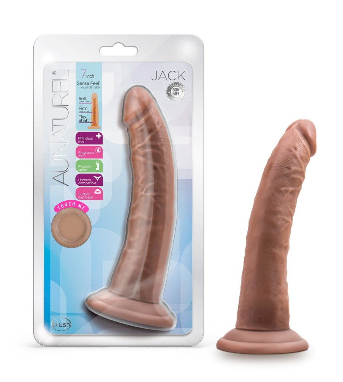 Au Naturel - Jack - 7" Dildo - Mocha