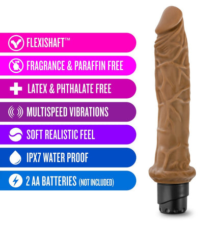 Dr. Skin - Cock Vibe 8 - 9.75 inch Vibrating Cock - Mocha