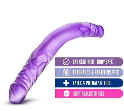 B Yours - 14" Double Dildo - Purple