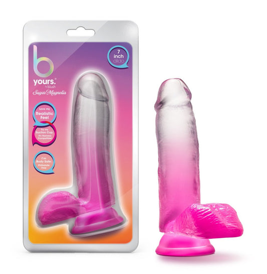 B Yours - Sugar Magnolia - 7 Inch Dildo - Fuchsia