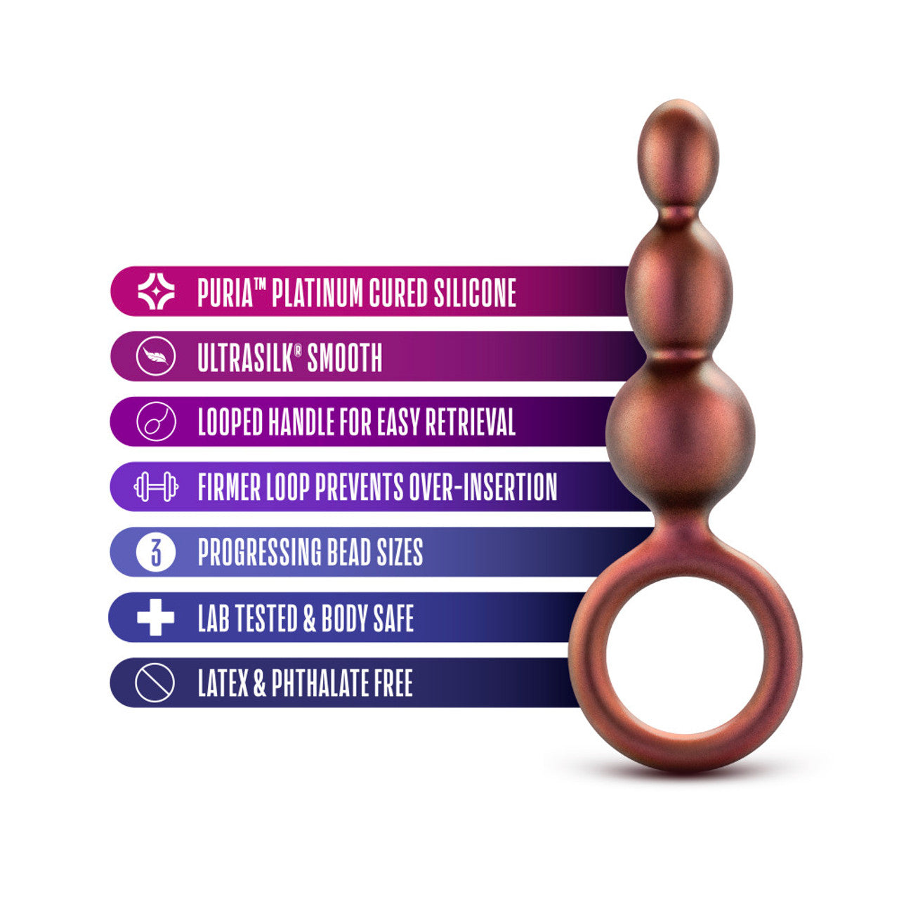 Anal Adventures Matrix - Beaded Loop Plug - Copper