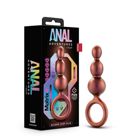 Anal Adventures Matrix - Beaded Loop Plug - Copper