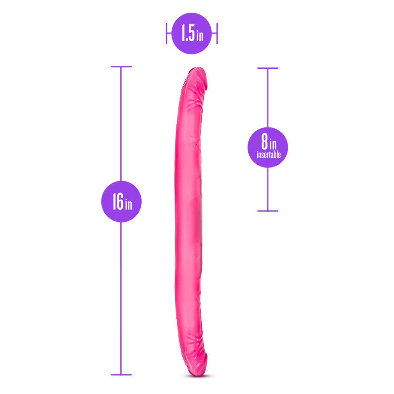 B Yours - 16" Double Dildo - Pink