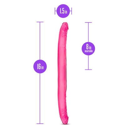 B Yours - 16" Double Dildo - Pink